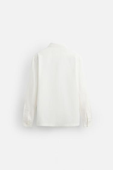 CHEMISE COTON À POCHES - Blanc cassé de Zara - Image 7