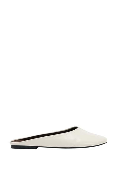 ZAPATO PLANO PIEL DESTALONADO - Blanco Crudo de Zara