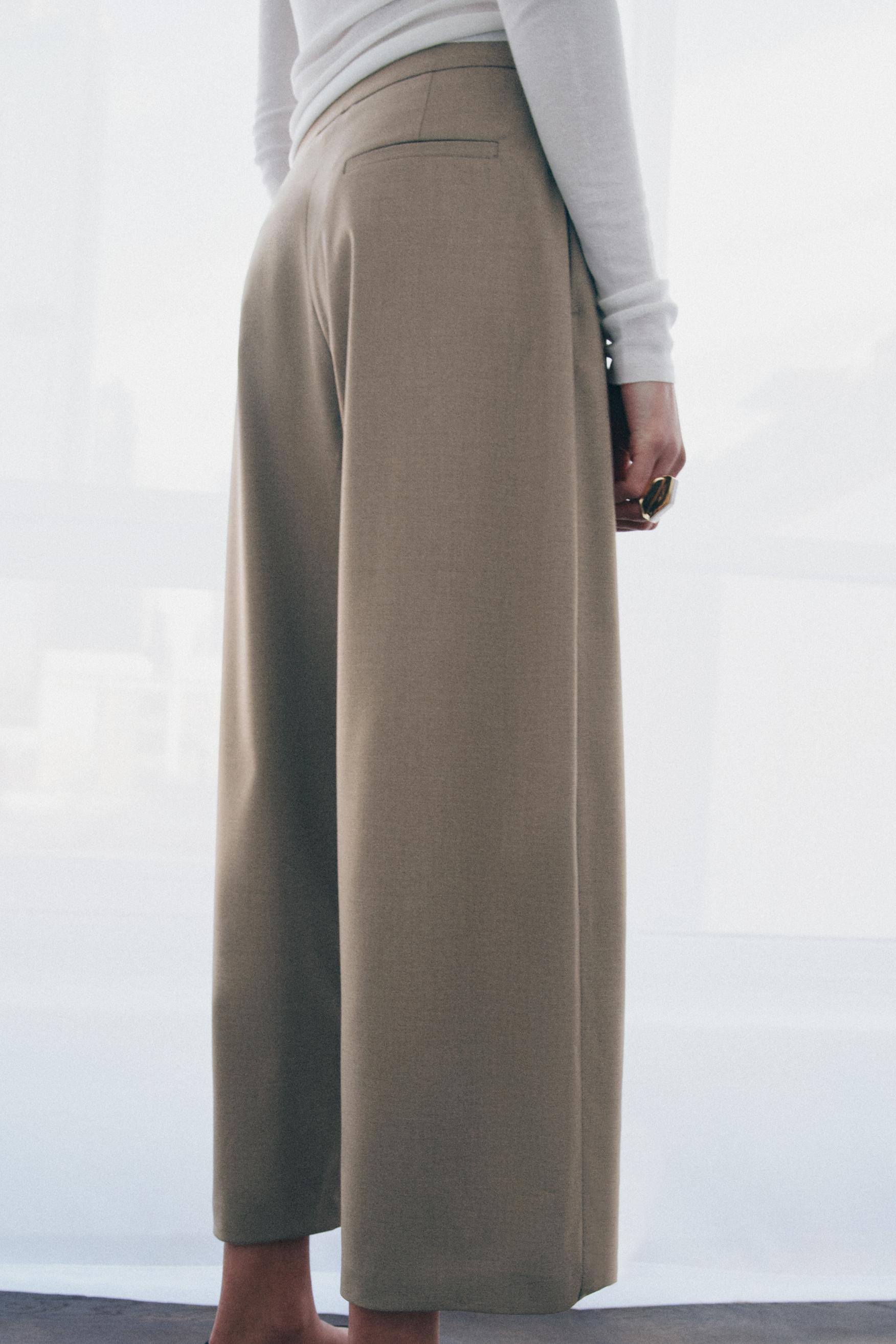 ZW COLLECTION フロントラップパンツ - ゴールデンブラウン | ZARA