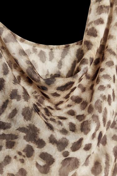 PRINTED TULLE SCARF BODY - Leopard by Zara