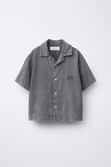 CAMISA ESTRUCTURA EFECTO LAVADO - Gris de Zara