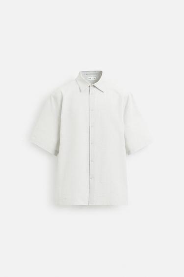 SEERSUCKER SHIRT - Grey marl by Zara