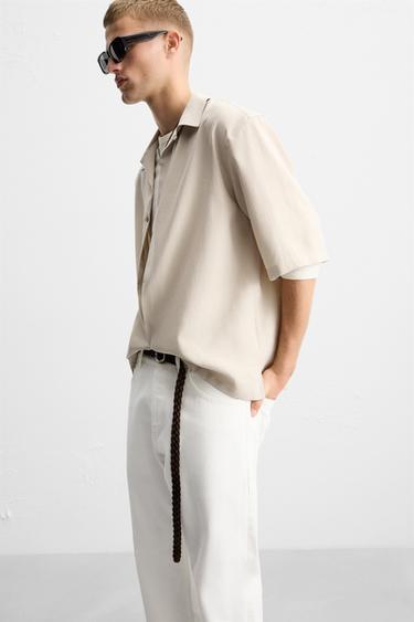 CHEMISE FLUIDE RELAXED FIT - Beige clair de Zara - Image 6