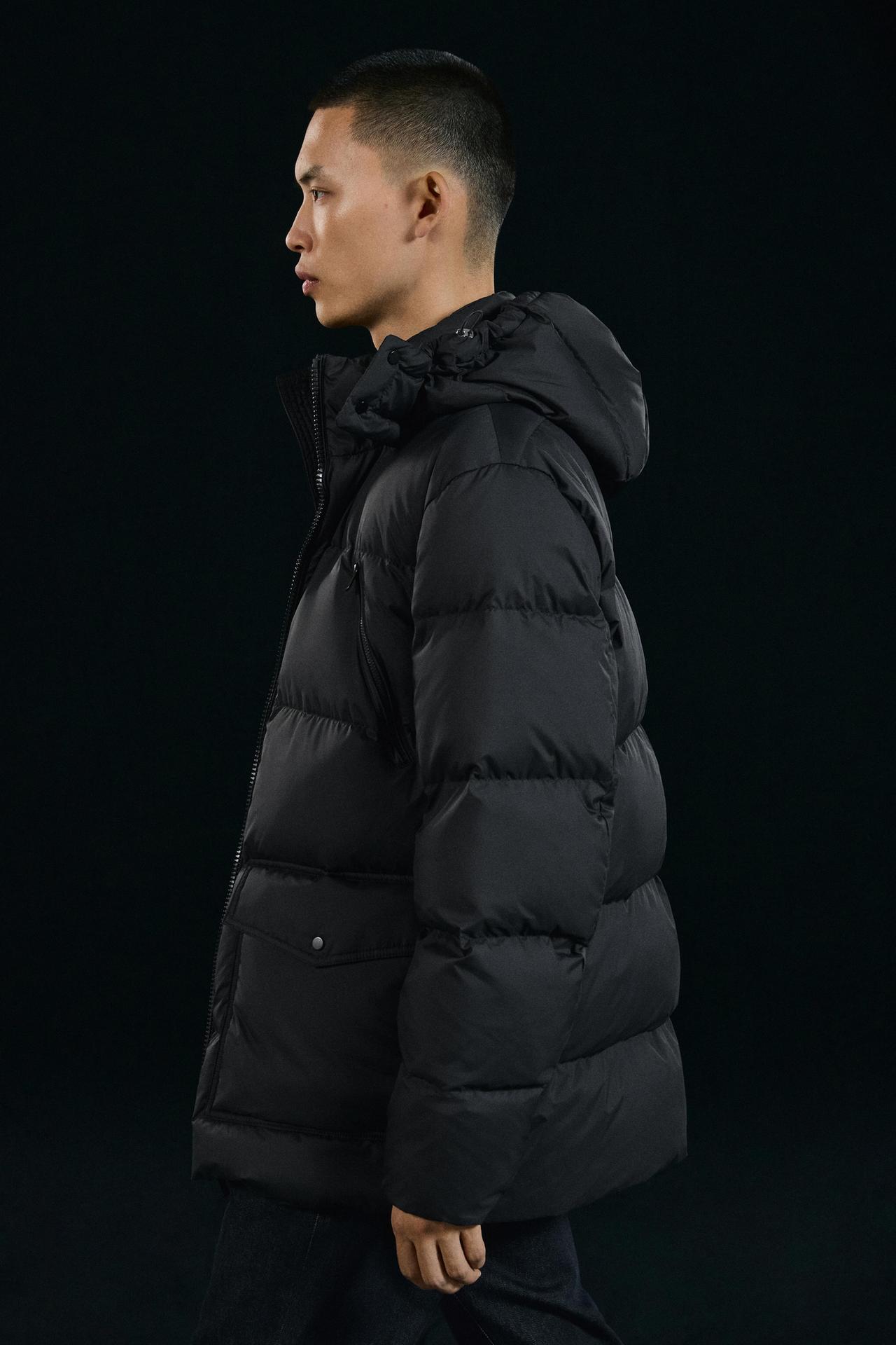 Down jacket with pocket detail — Anthracite Gray