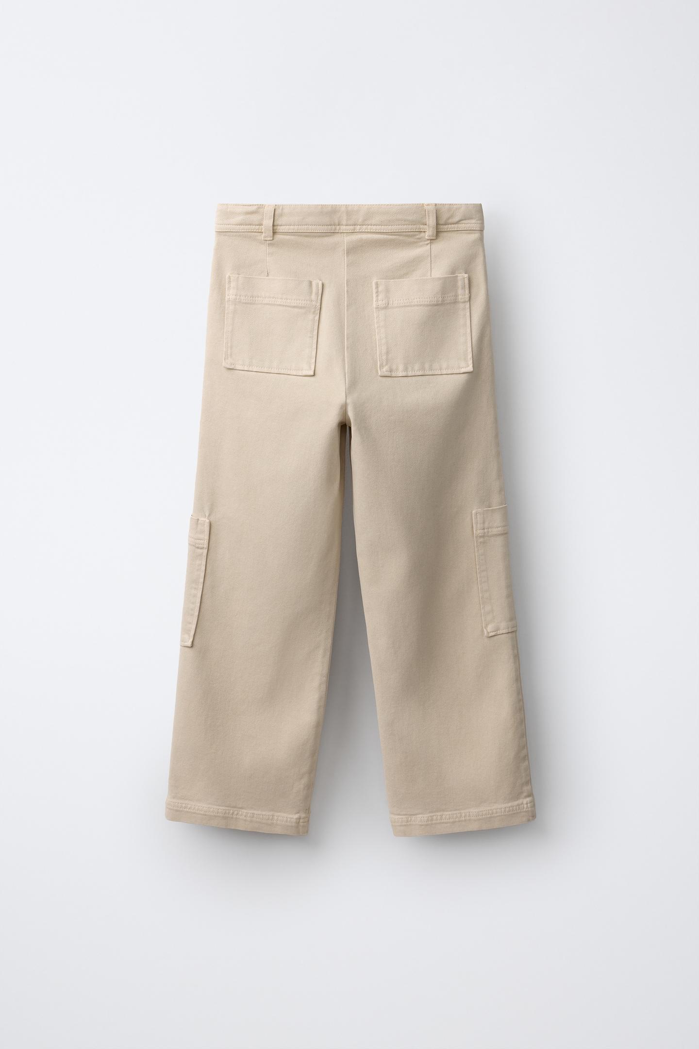 Детские брюки Zara Flare Cargo, цвет: Экрю — фото 3
