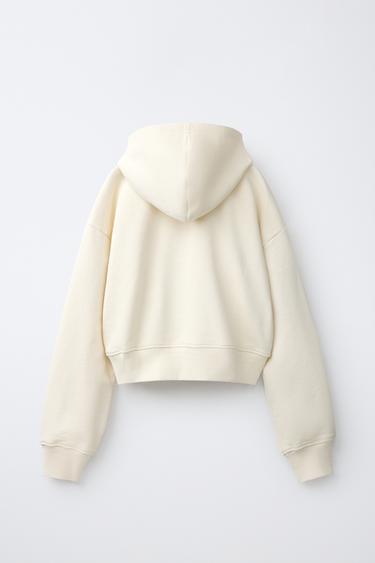 CROPPED HOODIE — Ecru 2