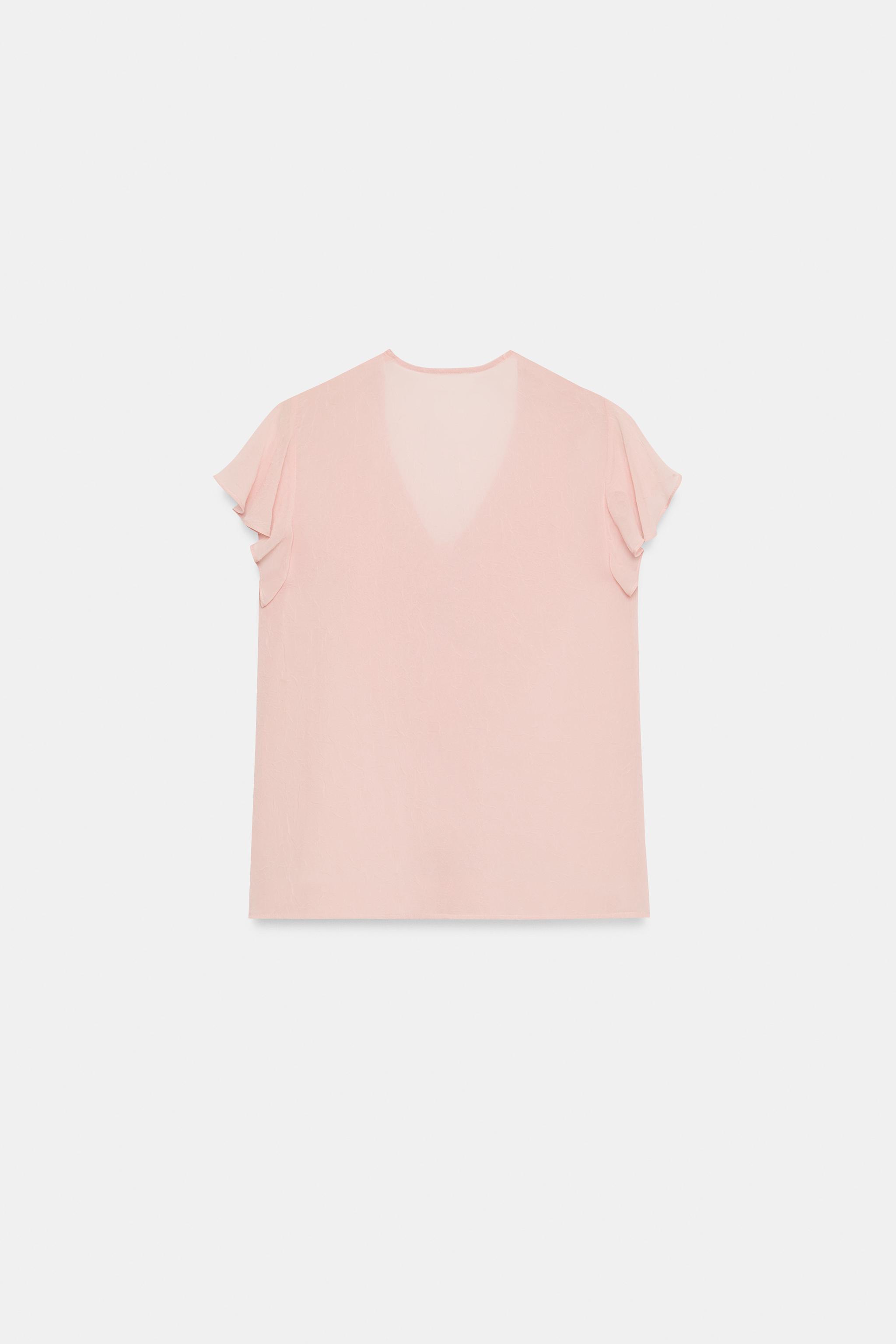 RUFFLED TIE BLOUSE