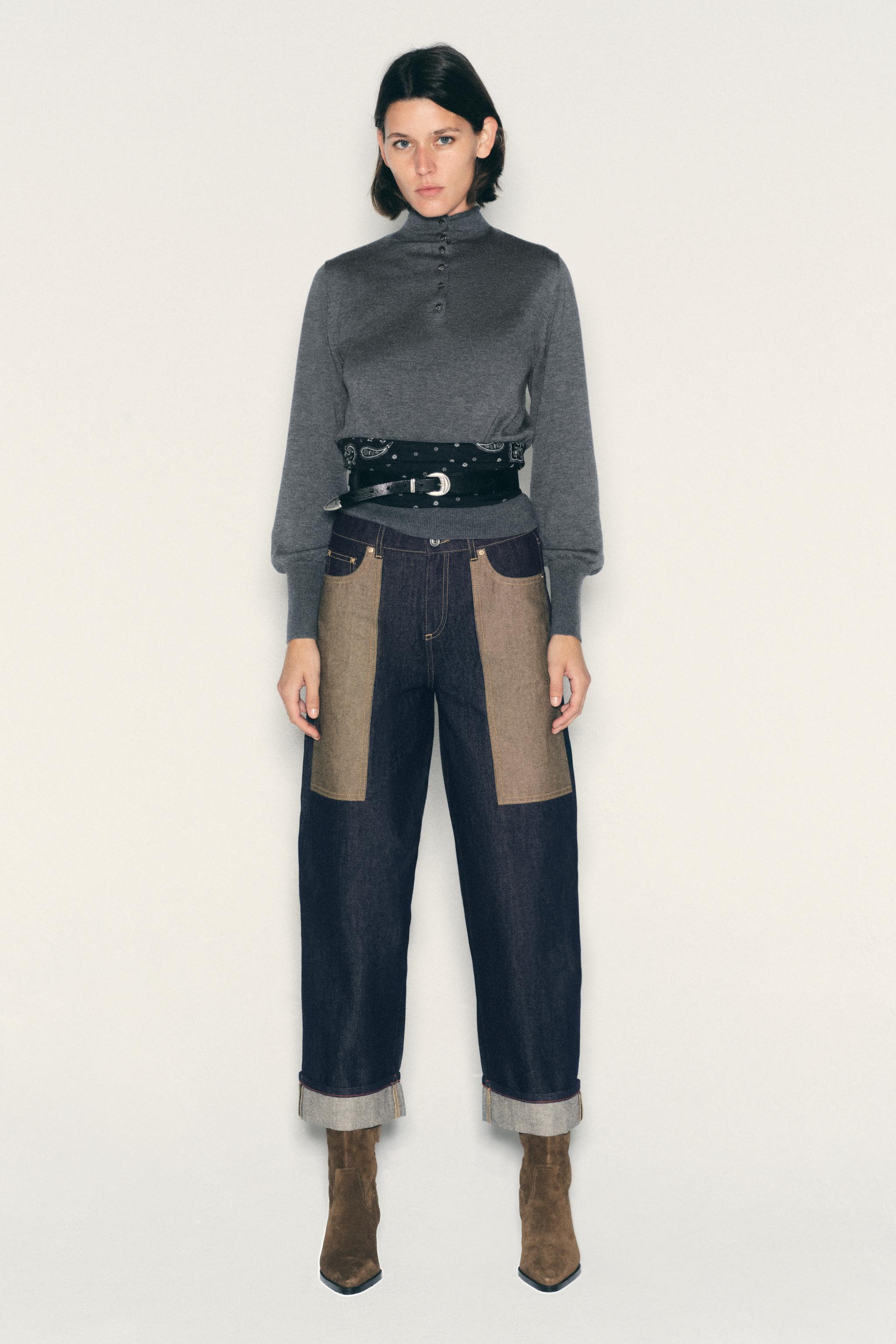 Z1975 HIGH-RISE COMBINED CUFFED JEANS