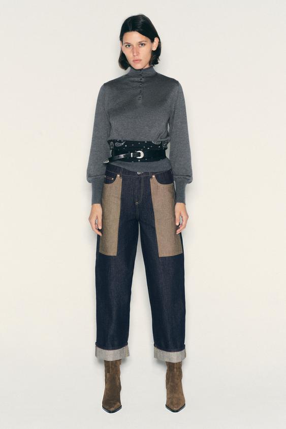 JEANS Z1975 COMBINADO TAILLE ALTO BAS VUELTA - Bleu de Zara - Image 0