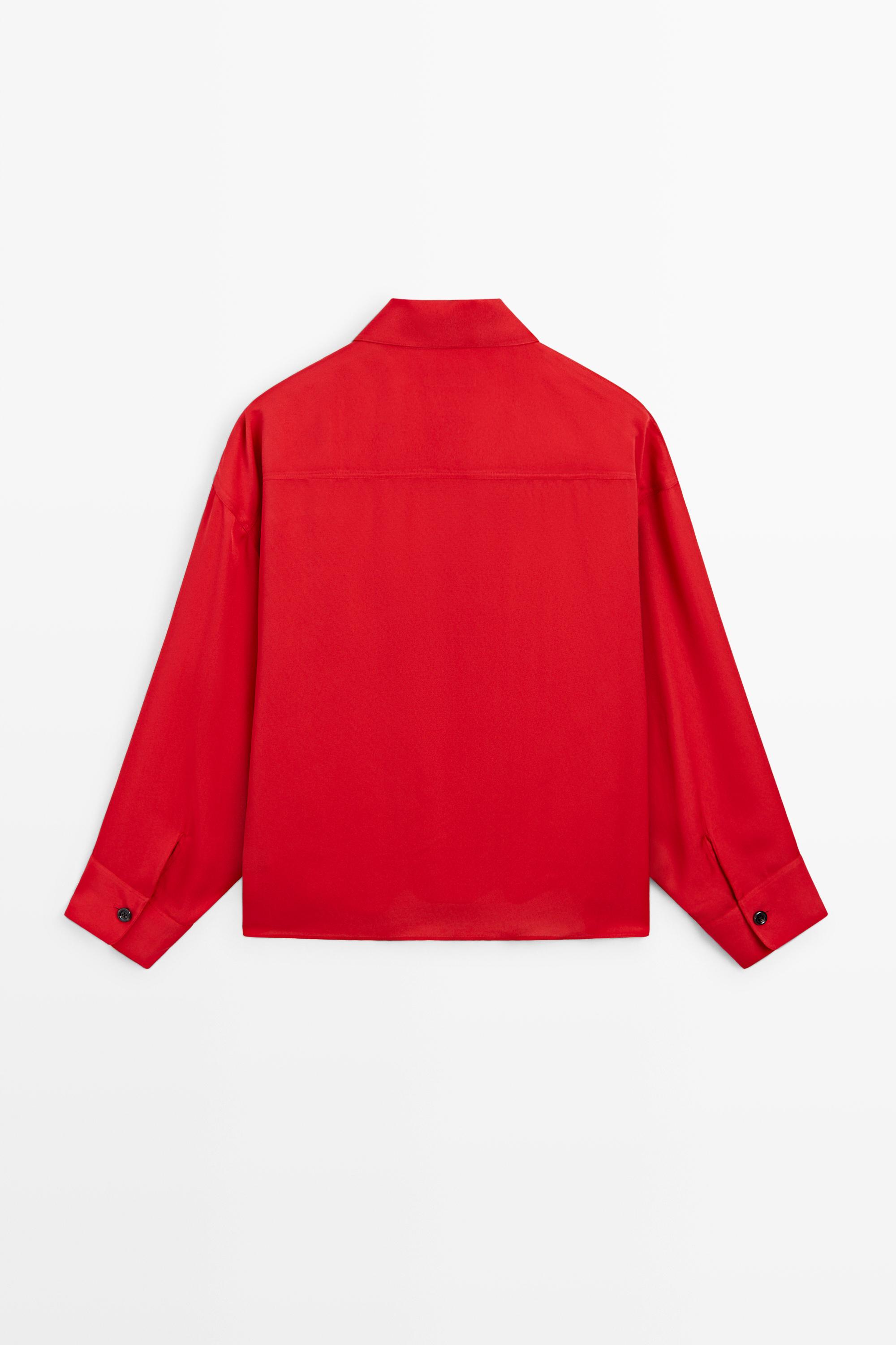Chemise fluide oversize avec poche poitrine