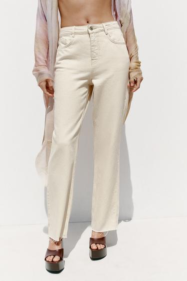 JEANS Z.02 STRAIGHT ANKLE HIGH-WAIST - Ecru by Zara
