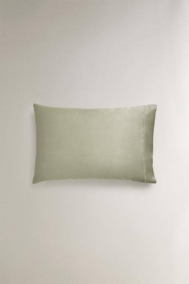 TAIE D’OREILLER SATIN FESTON (300 FILS) - Vert de Zara - Image 3