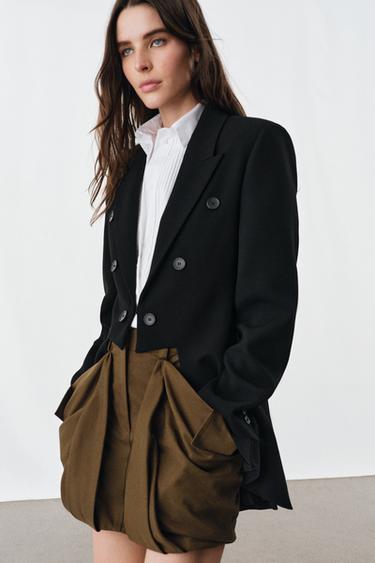 ZW COLLECTION ASYMMETRIC BLAZER - Black by Zara