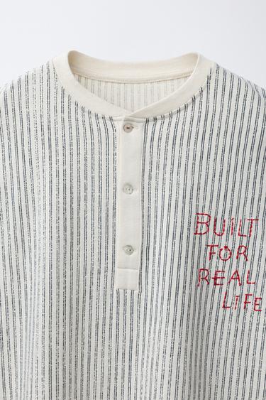 STRIPED T-SHIRT WITH LABEL - striped by Zara - Image 2