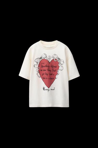 T-SHIRT MIT PRINT - Cremefarben von Zara - Bild 0