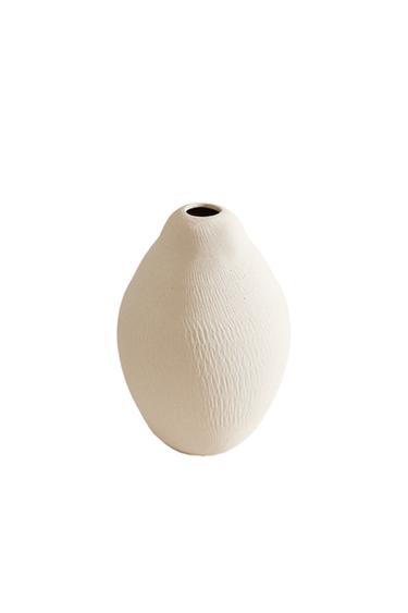 ROUGH CERAMIC VASE - Ecru by Zara
