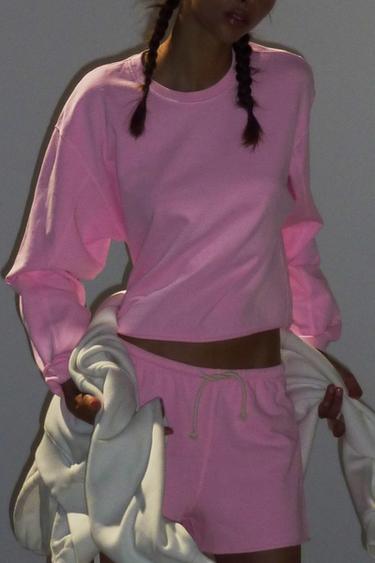 SUDADERA FLÚOR - Rosa flúor de Zara