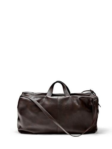 Sac duffle maxi en cuir nappa - Marron de Zara