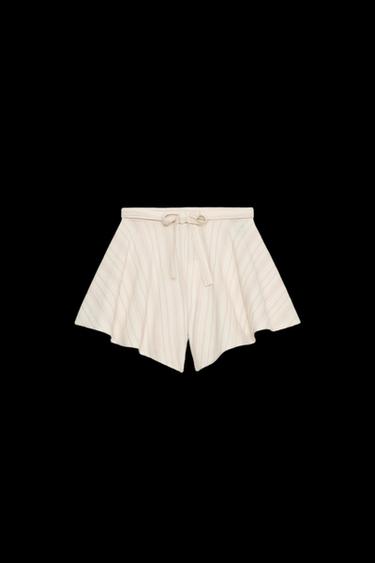 SHORT PLISSÉ À RAYURES ZW COLLECTION - rayures de Zara