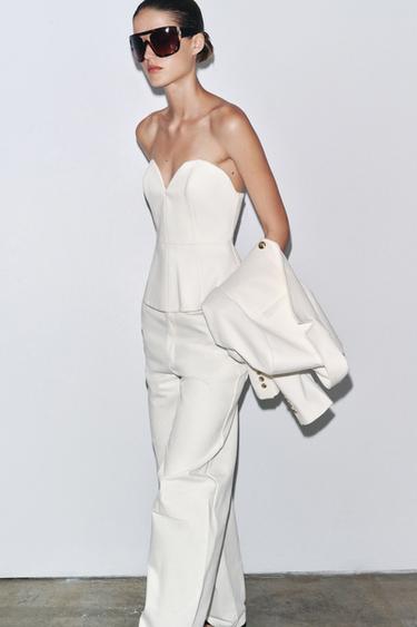 BUSTIER EN JEAN ZW COLLECTION - Blanc de Zara - Image 3