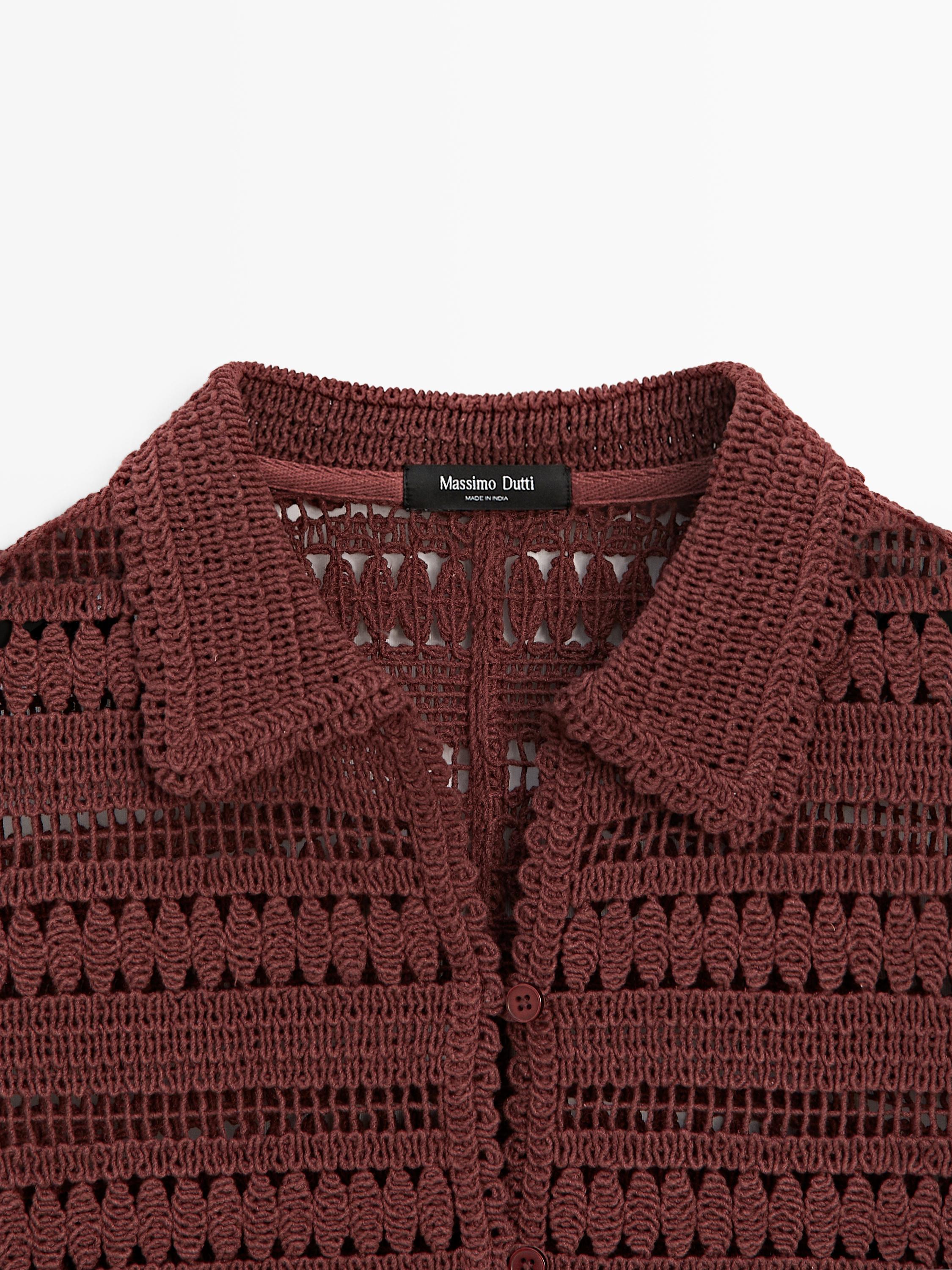 Short cotton crochet jacket