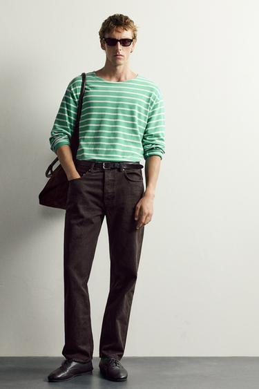 AARON LEVINE X ZARA JACQUARD STRIPED T-SHIRT - Green / Ecru by Zara