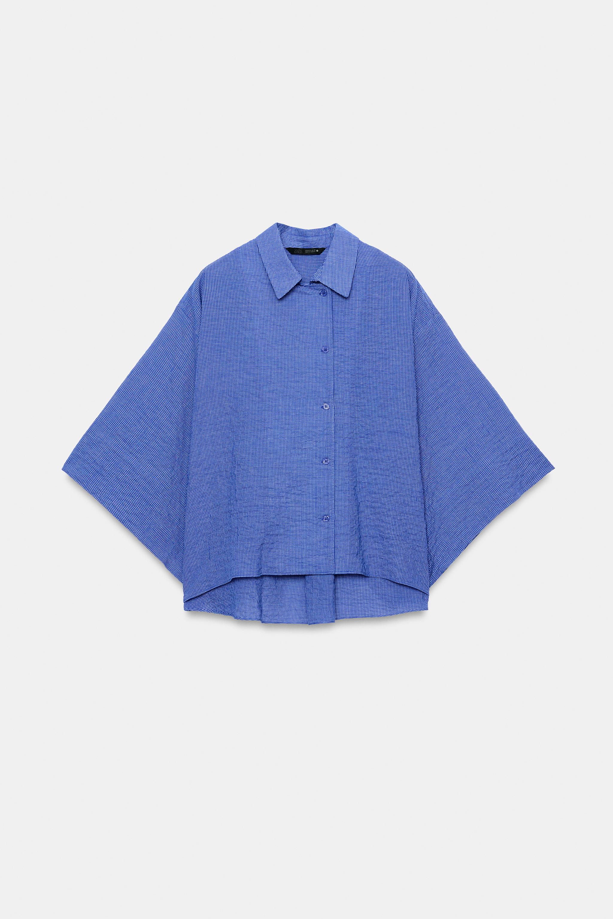 ZW COLLECTION チェック柄シャツ - ブルー | ZARA Japan / 日本