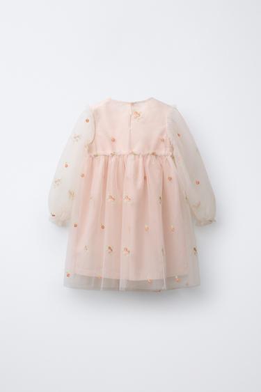 ROBE EN TULLE BRODÉE - Rose pastel de Zara - Image 1