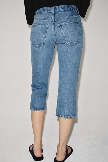 ZW COLLECTION MID-WAIST CAPRI JEANS - Blue by Zara