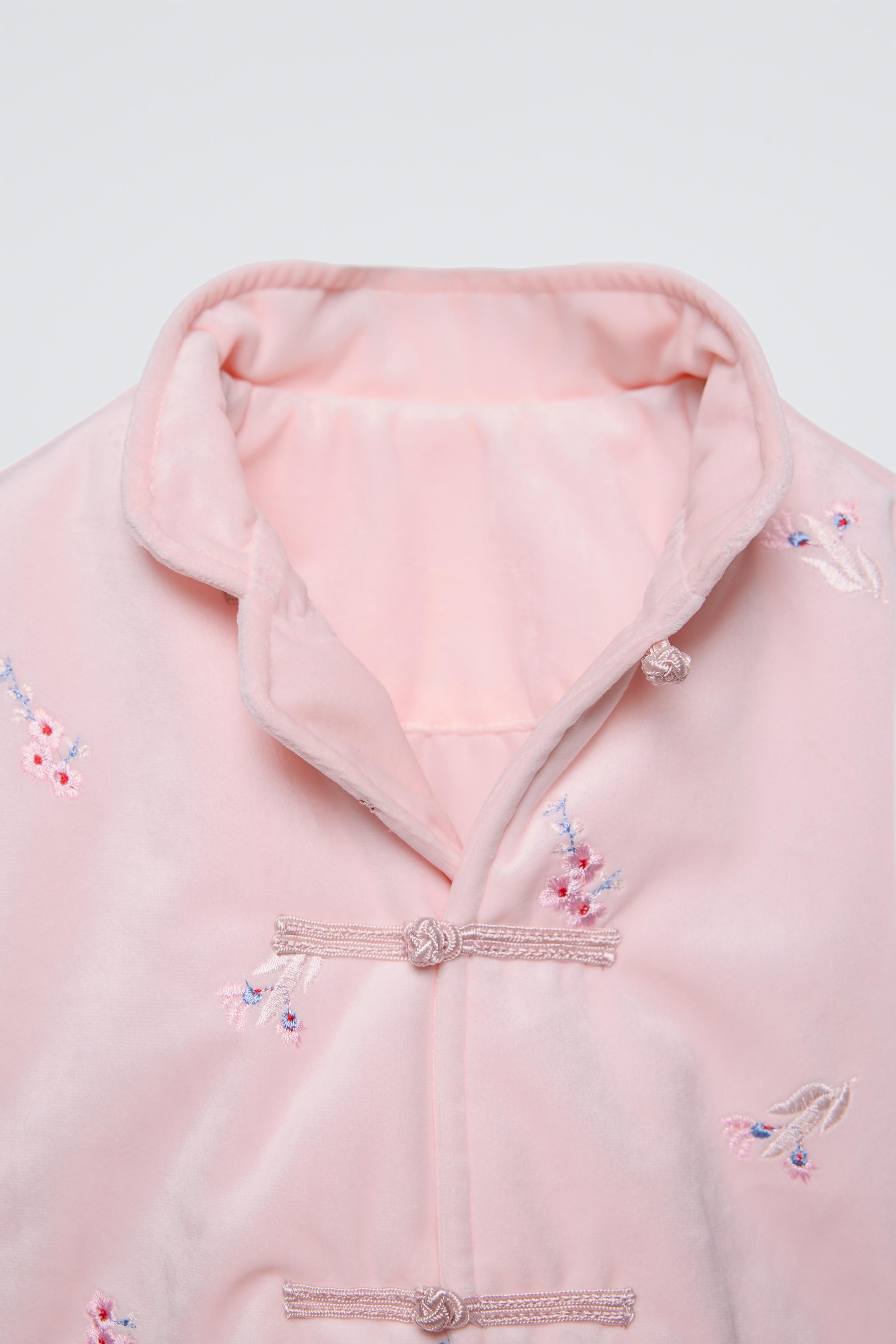 刺繍入りベルベットジャケット - ピンク | ZARA Japan / 日本