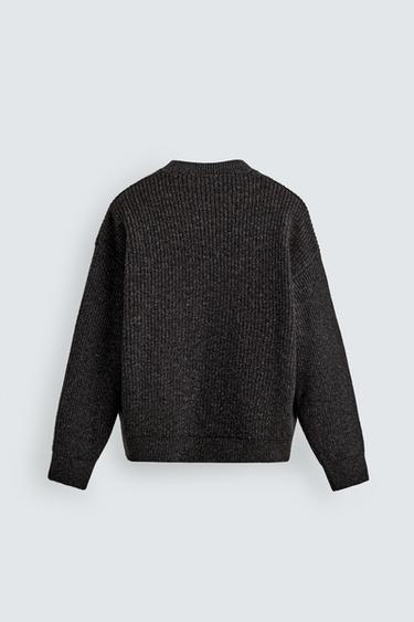 CONTRAST TEXTURED JUMPER - Black by Zara - Image 7