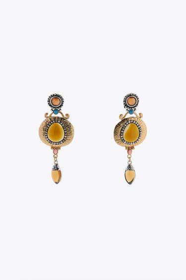 STONE EARRINGS - Gold / Silver by Zara