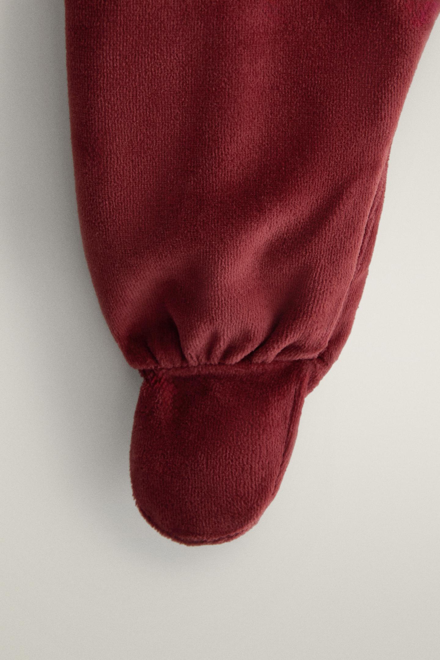 Комбинезон Zara Santa Claus Christmas Footed для малышей, цвет: Красный — фото 4