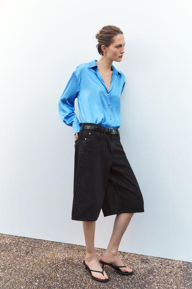 BASIC SATIN SHIRT - Sky blue by Zara - Image 0
