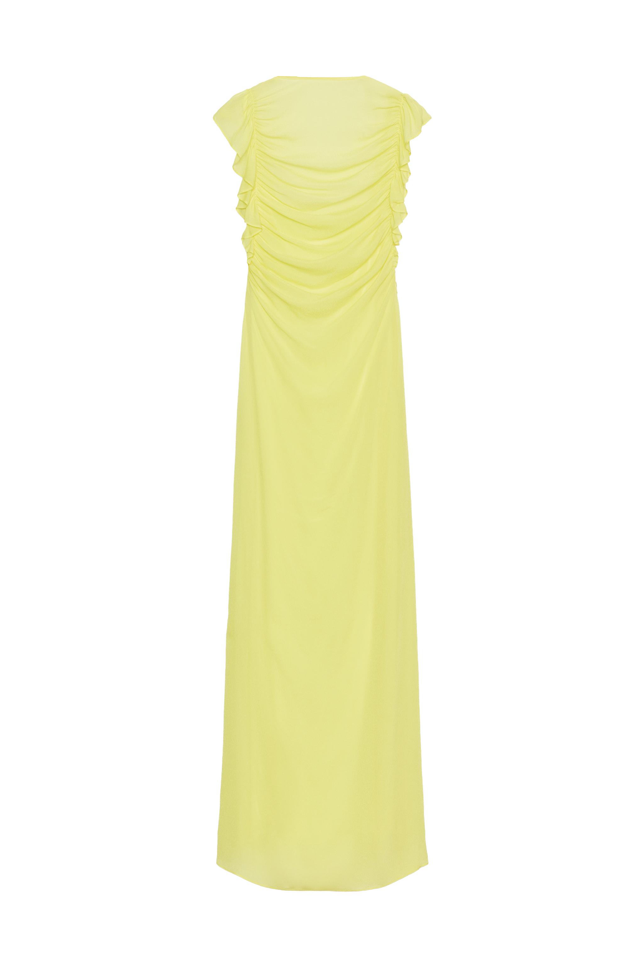 LONG GEORGETTE DRESS - Lemon yellow | ZARA United States LONG GEORGETTE DRESS - Lemon yellow | ZARA United States