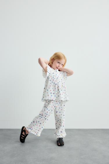 PANTALÓN CULOTTE TEXTURA FLORES - Crudo de Zara - Imagen 0