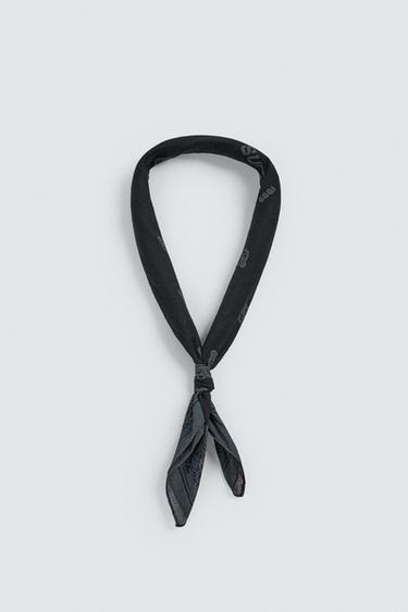 BANDANA À IMPRIMÉ GÉOMÉTRIQUE - Noir de Zara - Image 4