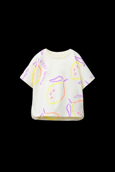 T-SHIRT MIT PRINT - Hellgelb von Zara - Bild 0
