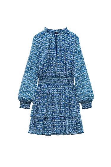 RUFFLED PRINT BLOUSE