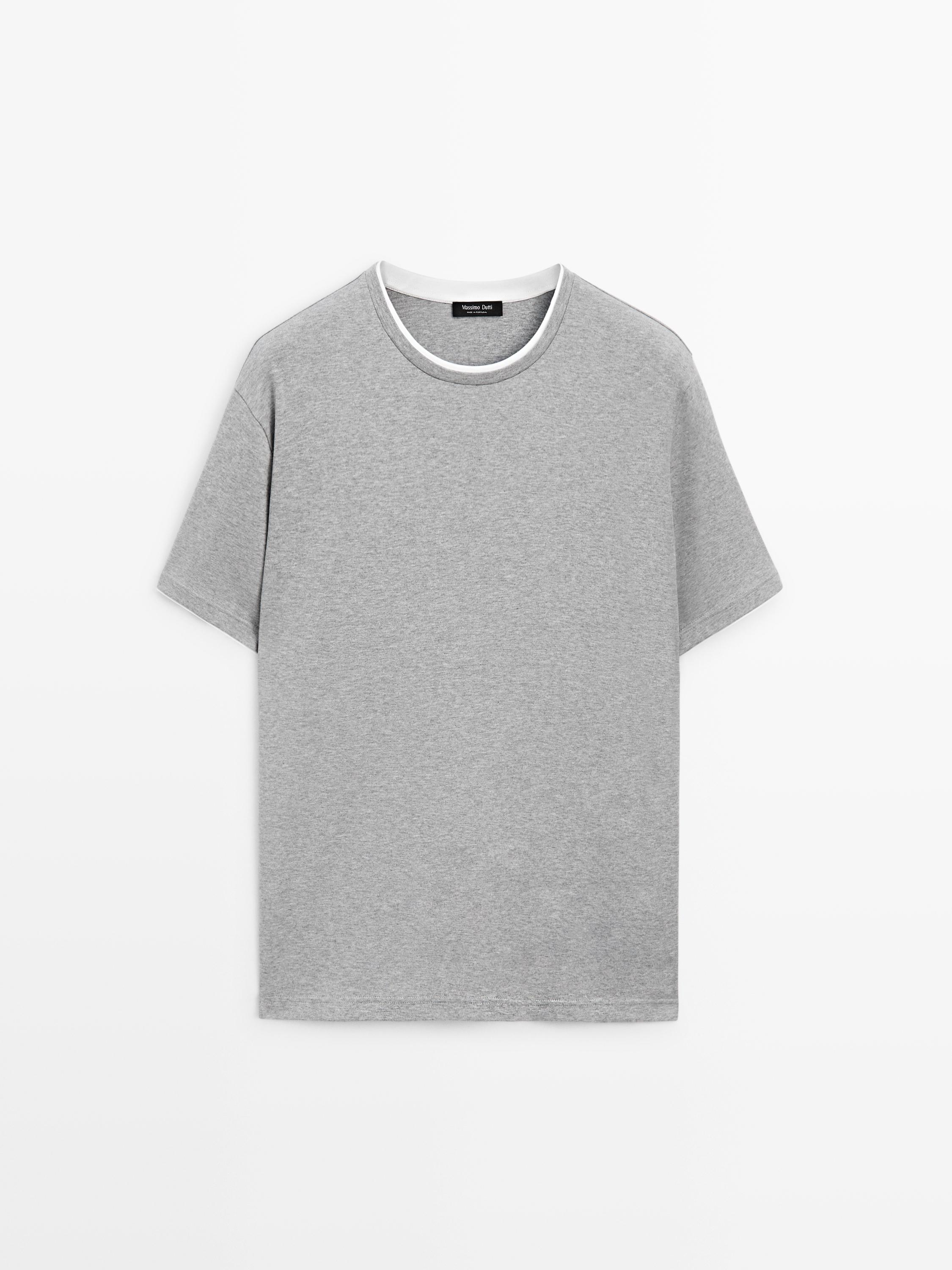 100% cotton T-shirt with contrast detail