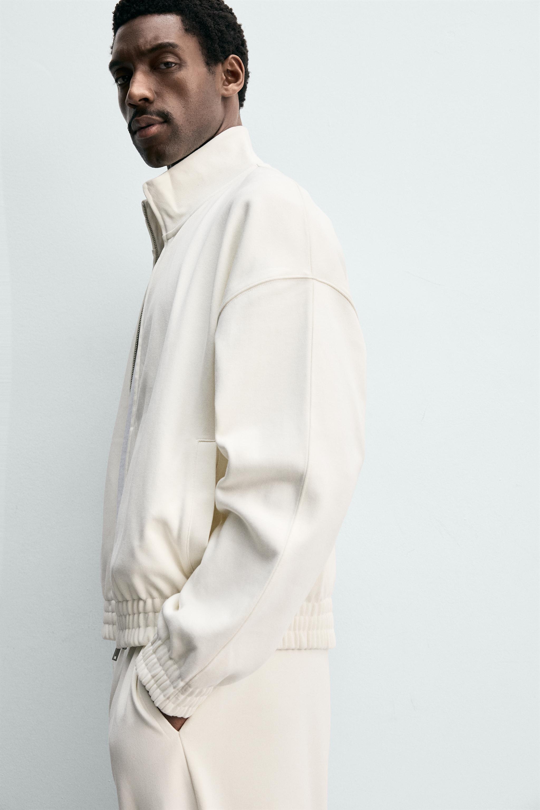 ZARA セットアップ カジュアル ビジネス 2XL 4 WAY STRETCH INTERLOCK ZIP SWEATSHIRT - Ecru | ZARA United States