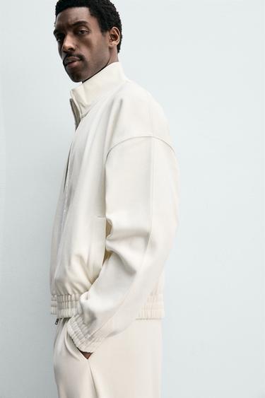 SWEAT INTERLOCK ZIPPÉ - Écru de Zara - Image 4