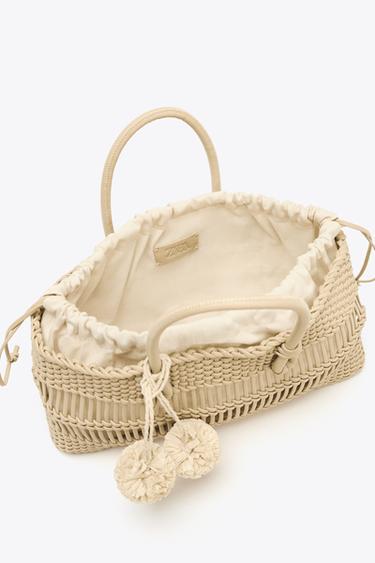 SAC À MAIN TRESSÉ - Beige de Zara - Image 5