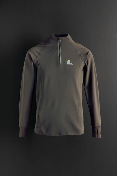 Zaras TERMISK OCH VENTILERANDE TRÖJA SKI COLLECTION - Gråprickig