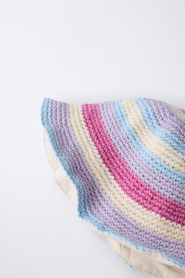 CROCHET KNIT BUCKET HAT - Pink by Zara - Image 2