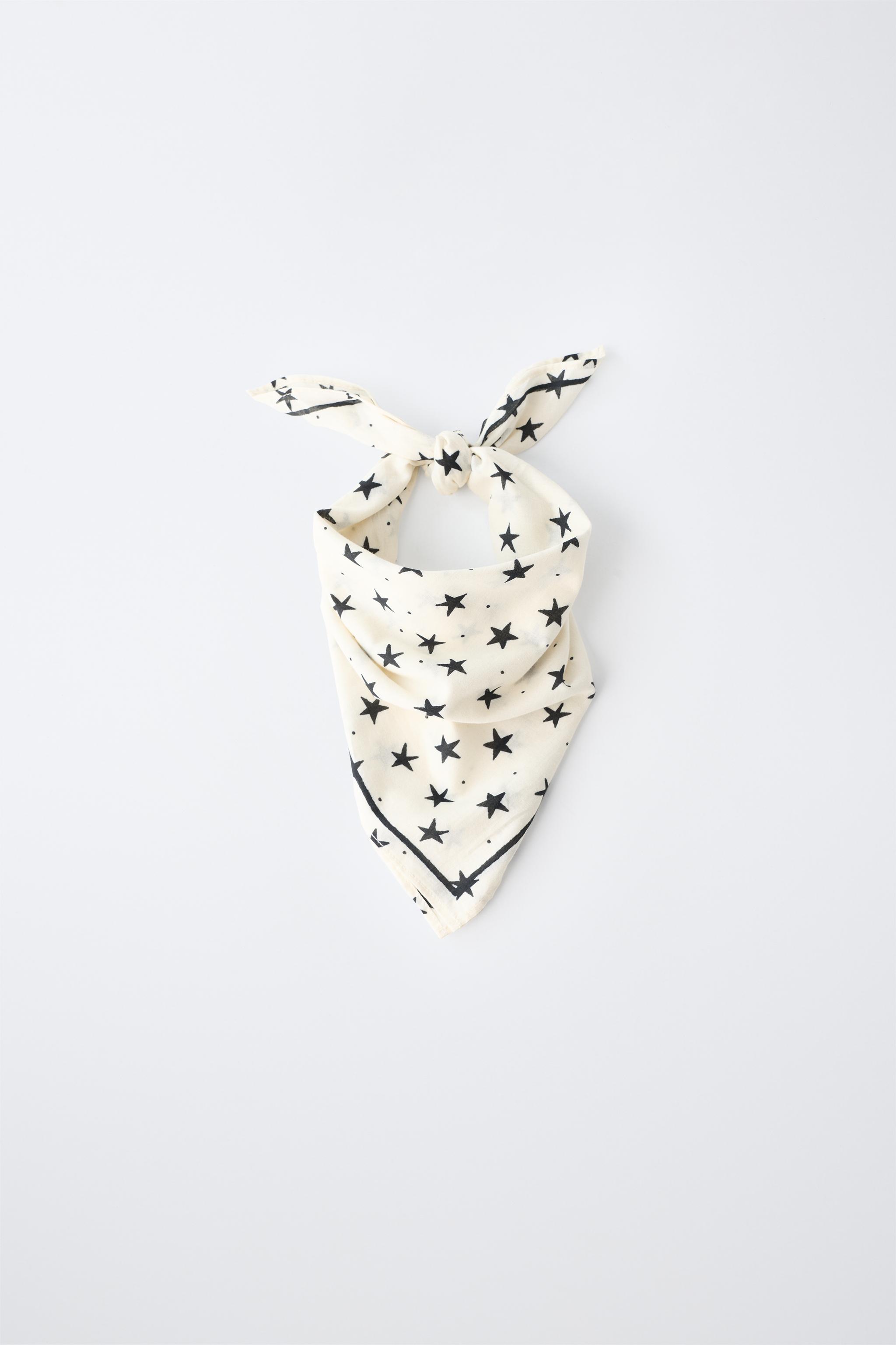 STAR PRINT BANDANA — Ecru