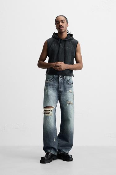 SUDADERA CAPUCHA LAVADO - Gris de Zara - Imagen 0