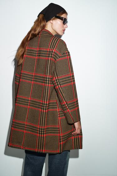 OVERSIZE CHECK COAT - Multicoloured by Zara - Image 3