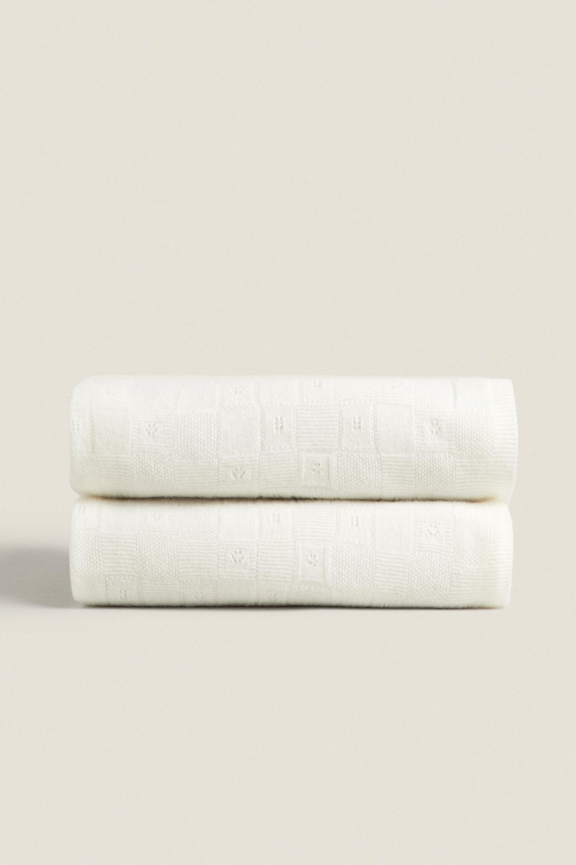 CASHMERE KNIT THROW - Oyster-white