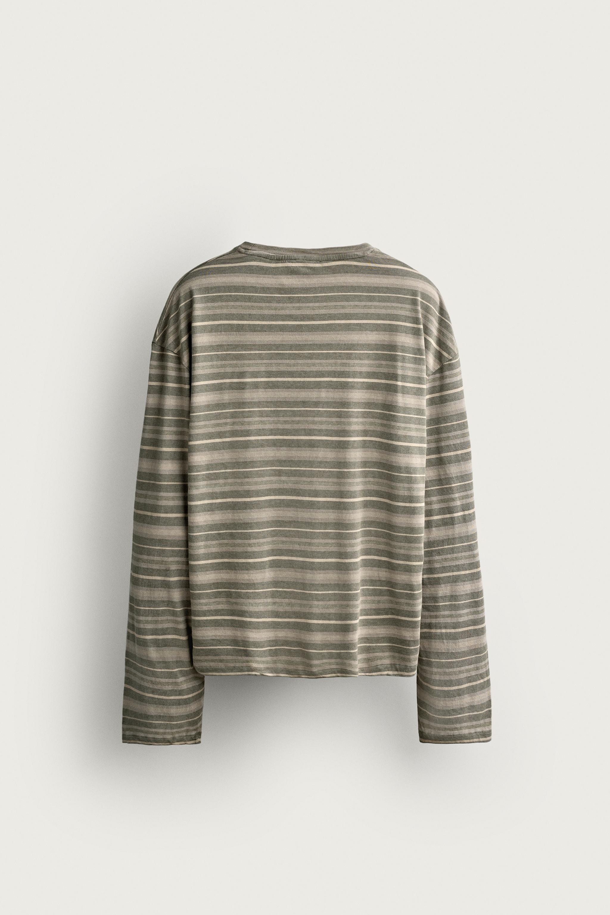 STRIPED JACQUARD BOXY FIT T-SHIRT